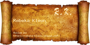 Rebeka Kleon névjegykártya